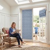 image:imageNICETOWN 100 Blackout Rustic Buffalo Plaid French Door Curtains No Drill Cordless Roman Shade with Tieback for Doors W24 x L64 Privacy amp Thermal Shade for Living Room Patio Glass 1 PC TaupePlaid  Sea Blue  White