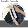 image:imageNICETOWN 100 Blackout Rustic Buffalo Plaid French Door Curtains No Drill Cordless Roman Shade with Tieback for Doors W24 x L64 Privacy amp Thermal Shade for Living Room Patio Glass 1 PC TaupePlaid  Dark Blue  White