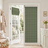 image:imageNICETOWN 100 Blackout Rustic Buffalo Plaid French Door Curtains No Drill Cordless Roman Shade with Tieback for Doors W24 x L64 Privacy amp Thermal Shade for Living Room Patio Glass 1 PC TaupePlaid  Olive Green  White