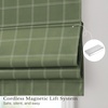 image:imageNICETOWN 100 Blackout Rustic Buffalo Plaid French Door Curtains No Drill Cordless Roman Shade with Tieback for Doors W24 x L64 Privacy amp Thermal Shade for Living Room Patio Glass 1 PC TaupeGrid Pattern  Olive Green  White