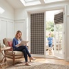 image:imageNICETOWN 100 Blackout Rustic Buffalo Plaid French Door Curtains No Drill Cordless Roman Shade with Tieback for Doors W24 x L64 Privacy amp Thermal Shade for Living Room Patio Glass 1 PC TaupePlaid  Brown  White