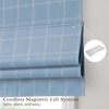 image:imageNICETOWN 100 Blackout Rustic Buffalo Plaid French Door Curtains No Drill Cordless Roman Shade with Tieback for Doors W24 x L64 Privacy amp Thermal Shade for Living Room Patio Glass 1 PC TaupeGrid Pattern  Sea Blue  White