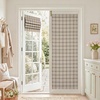 image:imageNICETOWN 100 Blackout Rustic Buffalo Plaid French Door Curtains No Drill Cordless Roman Shade with Tieback for Doors W24 x L64 Privacy amp Thermal Shade for Living Room Patio Glass 1 PC TaupePlaid  Taupe  White