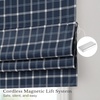 image:imageNICETOWN 100 Blackout Rustic Buffalo Plaid French Door Curtains No Drill Cordless Roman Shade with Tieback for Doors W24 x L64 Privacy amp Thermal Shade for Living Room Patio Glass 1 PC TaupePlaid  Dark Blue  White