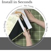 image:imageNICETOWN 100 Blackout Rustic Buffalo Plaid French Door Curtains No Drill Cordless Roman Shade with Tieback for Doors W24 x L64 Privacy amp Thermal Shade for Living Room Patio Glass 1 PC TaupePlaid  Olive Green  White