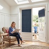 image:imageNICETOWN 100 Blackout Rustic Buffalo Plaid French Door Curtains No Drill Cordless Roman Shade with Tieback for Doors W24 x L64 Privacy amp Thermal Shade for Living Room Patio Glass 1 PC TaupePlaid  Dark Blue  White