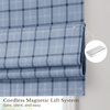image:imageNICETOWN 100 Blackout Rustic Buffalo Plaid French Door Curtains No Drill Cordless Roman Shade with Tieback for Doors W24 x L64 Privacy amp Thermal Shade for Living Room Patio Glass 1 PC TaupePlaid  Sea Blue  White