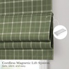 image:imageNICETOWN 100 Blackout Rustic Buffalo Plaid French Door Curtains No Drill Cordless Roman Shade with Tieback for Doors W24 x L64 Privacy amp Thermal Shade for Living Room Patio Glass 1 PC TaupePlaid  Olive Green  White