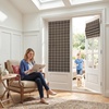 image:imageNICETOWN 100 Blackout Rustic Buffalo Plaid French Door Curtains No Drill Cordless Roman Shade with Tieback for Doors W24 x L64 Privacy amp Thermal Shade for Living Room Patio Glass 1 PC TaupePlaid  Brown  White