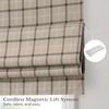 image:imageNICETOWN 100 Blackout Rustic Buffalo Plaid French Door Curtains No Drill Cordless Roman Shade with Tieback for Doors W24 x L64 Privacy amp Thermal Shade for Living Room Patio Glass 1 PC TaupePlaid  Taupe  White
