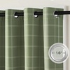 image:imageNICETOWN 100 Plaid Blackout Cabin Buffalo Gingham Curtains Living Room Checkered Patterned Thermal Insulated Taupe Grommet Room Darkening Curtains amp Rustic Drapes for Farmhouse 52W x 84L 2 PanelsGrid Pattern  Olive Green  White