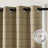 image:imageNICETOWN 100 Plaid Blackout Cabin Buffalo Gingham Curtains Living Room Checkered Patterned Thermal Insulated Taupe Grommet Room Darkening Curtains amp Rustic Drapes for Farmhouse 52W x 84L 2 PanelsGrid Pattern  Burlap  White