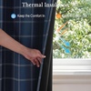 image:imageNICETOWN 100 Plaid Blackout Cabin Buffalo Gingham Curtains Living Room Checkered Patterned Thermal Insulated Taupe Grommet Room Darkening Curtains amp Rustic Drapes for Farmhouse 52W x 84L 2 PanelsGrid Pattern  Dark Blue  White