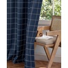 image:imageNICETOWN 100 Plaid Blackout Cabin Buffalo Gingham Curtains Living Room Checkered Patterned Thermal Insulated Taupe Grommet Room Darkening Curtains amp Rustic Drapes for Farmhouse 52W x 84L 2 PanelsGrid Pattern  Dark Blue  White