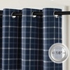 image:imageNICETOWN 100 Plaid Blackout Cabin Buffalo Gingham Curtains Living Room Checkered Patterned Thermal Insulated Taupe Grommet Room Darkening Curtains amp Rustic Drapes for Farmhouse 52W x 84L 2 PanelsPlaid  Dark Blue  White