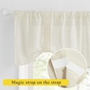 image:imageNICETOWN 2 Pack Linen Valance for Windows Kitchen Living Room Light Filtering Rod Pocket Farmhouse Country Rustic Window Shade for BathroomOfficeNursery 52 Wide x 18 Long TerracottaOff White