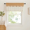 image:imageNICETOWN 2 Pack Linen Valance for Windows Kitchen Living Room Light Filtering Rod Pocket Farmhouse Country Rustic Window Shade for BathroomOfficeNursery 52 Wide x 18 Long TerracottaBurlap