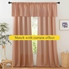 image:imageNICETOWN 2 Pack Linen Valance for Windows Kitchen Living Room Light Filtering Rod Pocket Farmhouse Country Rustic Window Shade for BathroomOfficeNursery 52 Wide x 18 Long TerracottaTerracotta
