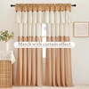 image:imageNICETOWN 2 Pack Linen Valance for Windows Kitchen Living Room Light Filtering Rod Pocket Farmhouse Country Rustic Window Shade for BathroomOfficeNursery 52 Wide x 18 Long TerracottaBurlap