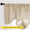 image:imageNICETOWN 2 Pack Linen Valance for Windows Kitchen Living Room Light Filtering Rod Pocket Farmhouse Country Rustic Window Shade for BathroomOfficeNursery 52 Wide x 18 Long TerracottaTaupe