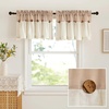 image:imageNICETOWN 2 Pack Linen Valance for Windows Kitchen Living Room Light Filtering Rod Pocket Farmhouse Country Rustic Window Shade for BathroomOfficeNursery 52 Wide x 18 Long TerracottaTaupe