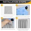 image:imageNICETOWN Black Blackout Pleated PET Shades for Dorm Windows 2 Panels 36 Wx 72 H Cordless SelfAdhesive Blinds No Drill Sticky 100 Light Blocking Temporary Curtains for Renters and StudentsGreyish White