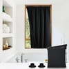 image:imageNICETOWN Black Blackout Pleated PET Shades for Dorm Windows 2 Panels 36 Wx 72 H Cordless SelfAdhesive Blinds No Drill Sticky 100 Light Blocking Temporary Curtains for Renters and StudentsBlack