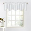 image:imageNICETOWN Blackout Kitchen Valances for Windows Black Floral Scalloped Decor for Living Room Bathroom Gold Foil Flower Shadow Printed Drapes 18 Inch Length with Rod Pocket W42L18 1 PanelGreyish White
