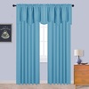 image:imageNICETOWN Blackout Kitchen Valances for Windows Black Floral Scalloped Decor for Living Room Bathroom Gold Foil Flower Shadow Printed Drapes 18 Inch Length with Rod Pocket W42L18 1 PanelTeal Blue