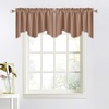 image:imageNICETOWN Blackout Kitchen Valances for Windows Black Floral Scalloped Decor for Living Room Bathroom Gold Foil Flower Shadow Printed Drapes 18 Inch Length with Rod Pocket W42L18 1 PanelCappuccino