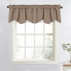 image:imageNICETOWN Blackout Kitchen Valances for Windows Black Floral Scalloped Decor for Living Room Bathroom Gold Foil Flower Shadow Printed Drapes 18 Inch Length with Rod Pocket W42L18 1 PanelCappuccino
