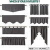 image:imageNICETOWN Blackout Kitchen Valances for Windows Black Floral Scalloped Decor for Living Room Bathroom Gold Foil Flower Shadow Printed Drapes 18 Inch Length with Rod Pocket W42L18 1 PanelBurgundy Red