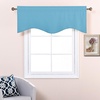image:imageNICETOWN Blackout Kitchen Valances for Windows Black Floral Scalloped Decor for Living Room Bathroom Gold Foil Flower Shadow Printed Drapes 18 Inch Length with Rod Pocket W42L18 1 PanelTeal Blue