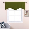 image:imageNICETOWN Blackout Kitchen Valances for Windows Black Floral Scalloped Decor for Living Room Bathroom Gold Foil Flower Shadow Printed Drapes 18 Inch Length with Rod Pocket W42L18 1 PanelOlive Green