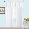 image:imageNICETOWN Blackout Kitchen Valances for Windows Black Floral Scalloped Decor for Living Room Bathroom Gold Foil Flower Shadow Printed Drapes 18 Inch Length with Rod Pocket W42L18 1 PanelPure White