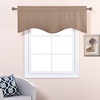 image:imageNICETOWN Blackout Kitchen Valances for Windows Black Floral Scalloped Decor for Living Room Bathroom Gold Foil Flower Shadow Printed Drapes 18 Inch Length with Rod Pocket W42L18 1 PanelCappuccino