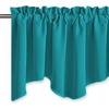 image:imageNICETOWN Blackout Kitchen Valances for Windows Black Floral Scalloped Decor for Living Room Bathroom Gold Foil Flower Shadow Printed Drapes 18 Inch Length with Rod Pocket W42L18 1 PanelPeacock Teal