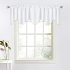 image:imageNICETOWN Blackout Kitchen Valances for Windows Black Floral Scalloped Decor for Living Room Bathroom Gold Foil Flower Shadow Printed Drapes 18 Inch Length with Rod Pocket W42L18 1 PanelPure White