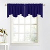 image:imageNICETOWN Blackout Kitchen Valances for Windows Black Floral Scalloped Decor for Living Room Bathroom Gold Foil Flower Shadow Printed Drapes 18 Inch Length with Rod Pocket W42L18 1 PanelNavy Blue