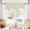 image:imageNICETOWN Blackout Kitchen Valances for Windows Black Floral Scalloped Decor for Living Room Bathroom Gold Foil Flower Shadow Printed Drapes 18 Inch Length with Rod Pocket W42L18 1 PanelLight Beige