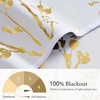 image:imageNICETOWN Blackout Kitchen Valances for Windows Black Floral Scalloped Decor for Living Room Bathroom Gold Foil Flower Shadow Printed Drapes 18 Inch Length with Rod Pocket W42L18 1 PanelFloral Print White