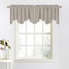 image:imageNICETOWN Blackout Kitchen Valances for Windows Black Floral Scalloped Decor for Living Room Bathroom Gold Foil Flower Shadow Printed Drapes 18 Inch Length with Rod Pocket W42L18 1 PanelNatural
