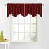image:imageNICETOWN Blackout Kitchen Valances for Windows Black Floral Scalloped Decor for Living Room Bathroom Gold Foil Flower Shadow Printed Drapes 18 Inch Length with Rod Pocket W42L18 1 PanelBurgundy Red