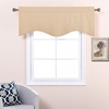 image:imageNICETOWN Blackout Kitchen Valances for Windows Black Floral Scalloped Decor for Living Room Bathroom Gold Foil Flower Shadow Printed Drapes 18 Inch Length with Rod Pocket W42L18 1 PanelCream Beige