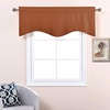 image:imageNICETOWN Blackout Kitchen Valances for Windows Black Floral Scalloped Decor for Living Room Bathroom Gold Foil Flower Shadow Printed Drapes 18 Inch Length with Rod Pocket W42L18 1 PanelBurnt Orange