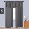 image:imageNICETOWN Blackout Kitchen Valances for Windows Black Floral Scalloped Decor for Living Room Bathroom Gold Foil Flower Shadow Printed Drapes 18 Inch Length with Rod Pocket W42L18 1 PanelGrey