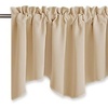image:imageNICETOWN Blackout Kitchen Valances for Windows Black Floral Scalloped Decor for Living Room Bathroom Gold Foil Flower Shadow Printed Drapes 18 Inch Length with Rod Pocket W42L18 1 PanelBiscotti Beige