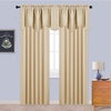 image:imageNICETOWN Blackout Kitchen Valances for Windows Black Floral Scalloped Decor for Living Room Bathroom Gold Foil Flower Shadow Printed Drapes 18 Inch Length with Rod Pocket W42L18 1 PanelBiscotti Beige