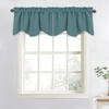 image:imageNICETOWN Blackout Kitchen Valances for Windows Black Floral Scalloped Decor for Living Room Bathroom Gold Foil Flower Shadow Printed Drapes 18 Inch Length with Rod Pocket W42L18 1 PanelGreyish Blue