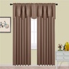image:imageNICETOWN Blackout Kitchen Valances for Windows Black Floral Scalloped Decor for Living Room Bathroom Gold Foil Flower Shadow Printed Drapes 18 Inch Length with Rod Pocket W42L18 1 PanelCappuccino